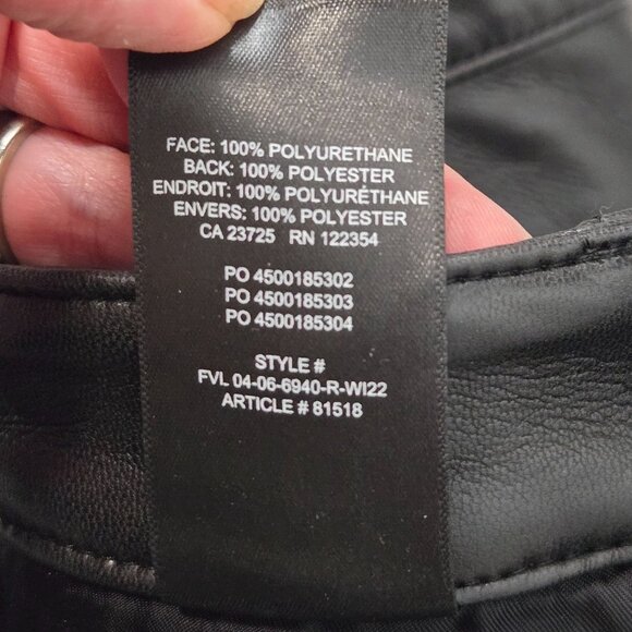 ARITZIA Wilfred Women's The Melina Faux Leather Straight Leg Pants Black - Picture 8 of 10